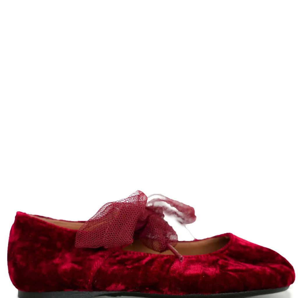 Papanatas Red Velvet Bow Shoe Clearance