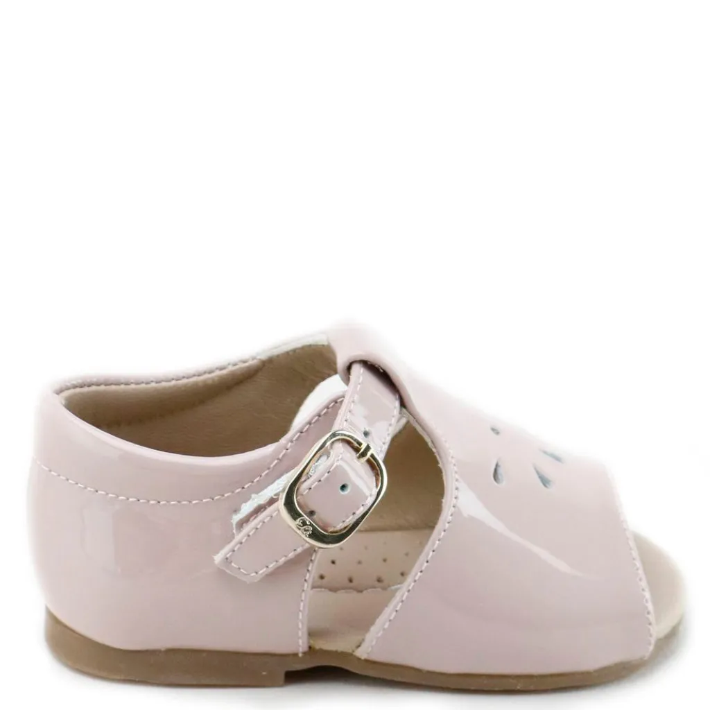Papanatas Rose Patent Perforated Baby Sandal Fashion