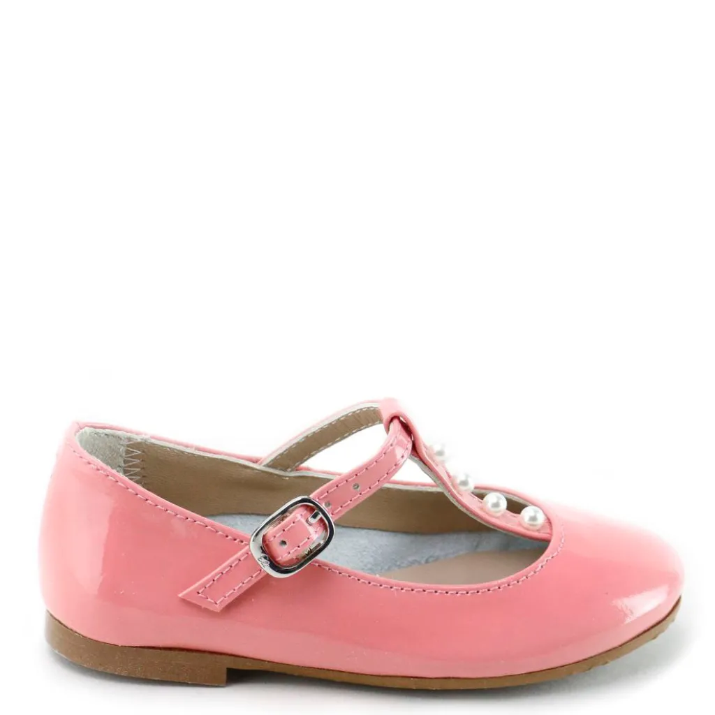 Papanatas Salmon Patent Pearl Strap Mary Jane Hot