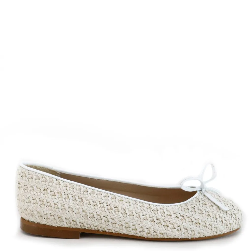 Papanatas Sand Wicker Bow Ballet Flat Fashion