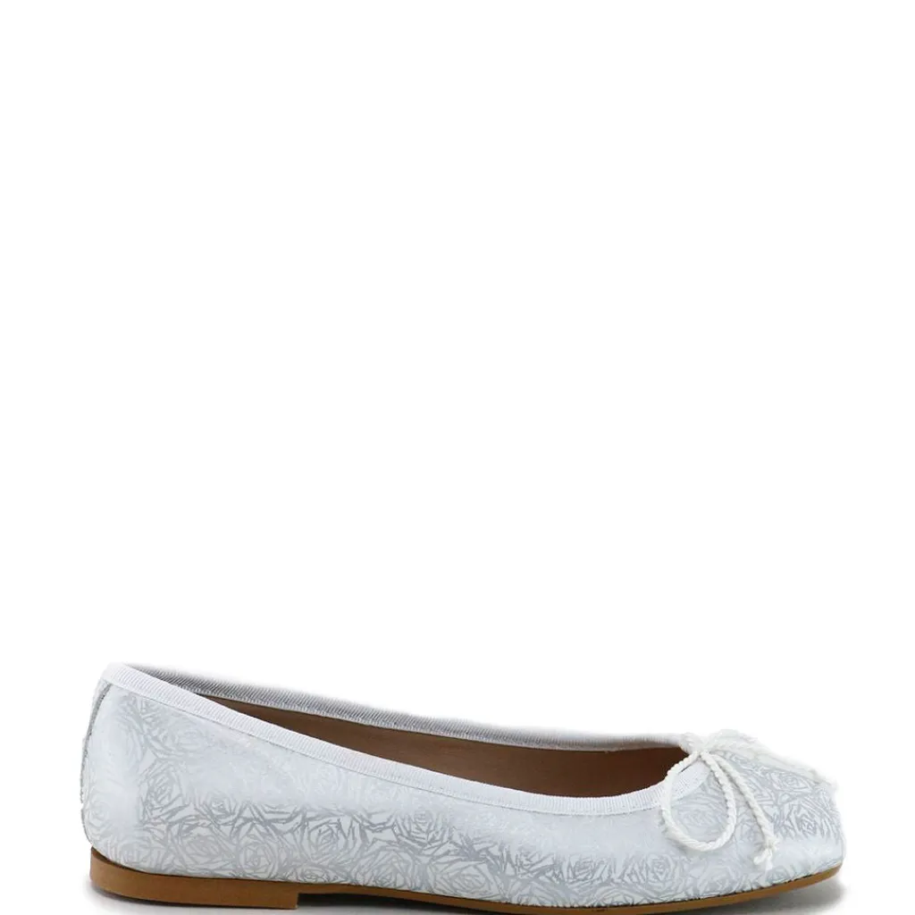 Papanatas Silver Roses Square Toe Ballet Flat Best
