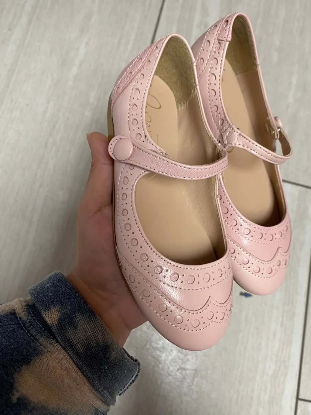 Papanatas Soft Pink Wingtip Mary Jane Sale