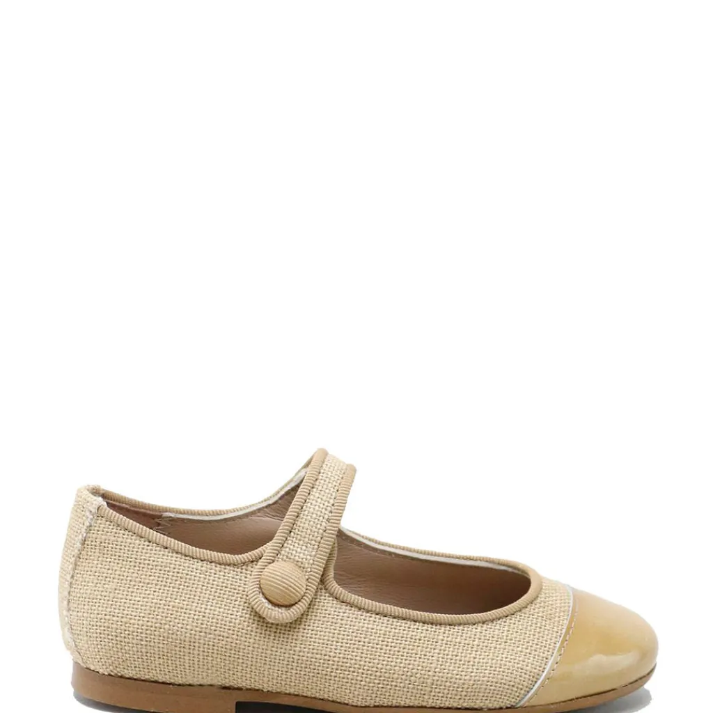 Papanatas Tan Linen Captoe Mary Jane New
