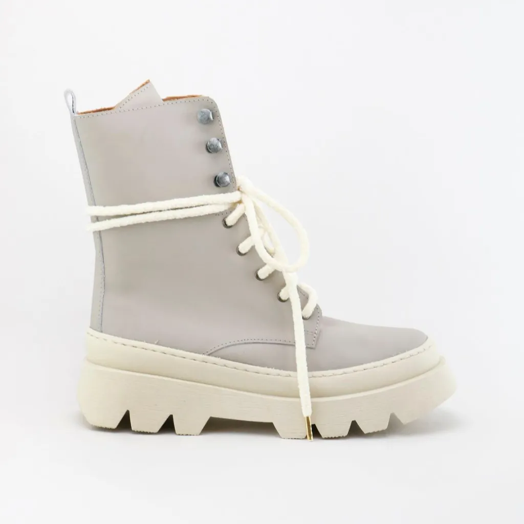 Papanatas Taupe and Ivory Lace Up Boot New