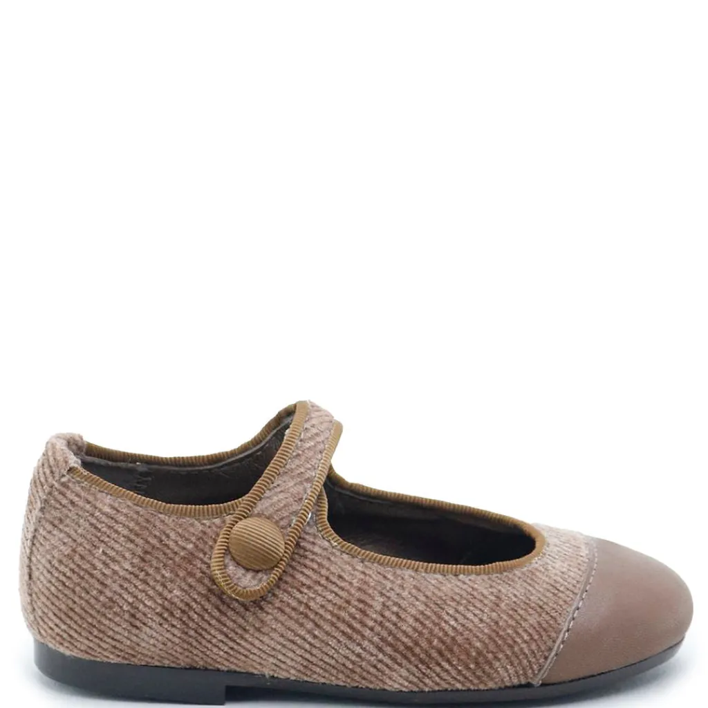 Papanatas Taupe Corduroy Captoe Mary Jane Sale