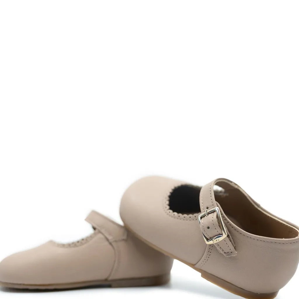 Papanatas Taupe Stone Buckle Baby Shoe Fashion