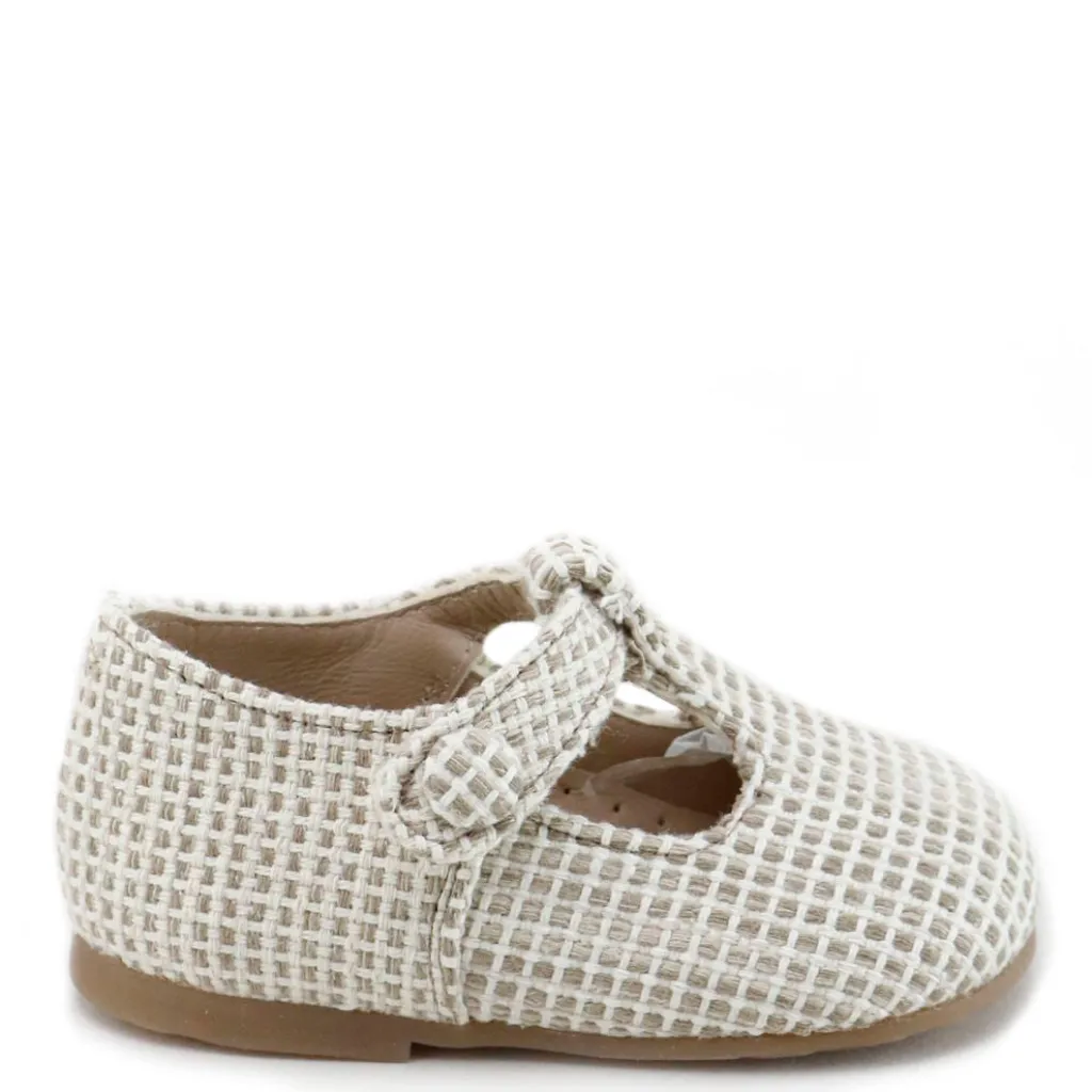 Papanatas Taupe Weave Baby Shoe New