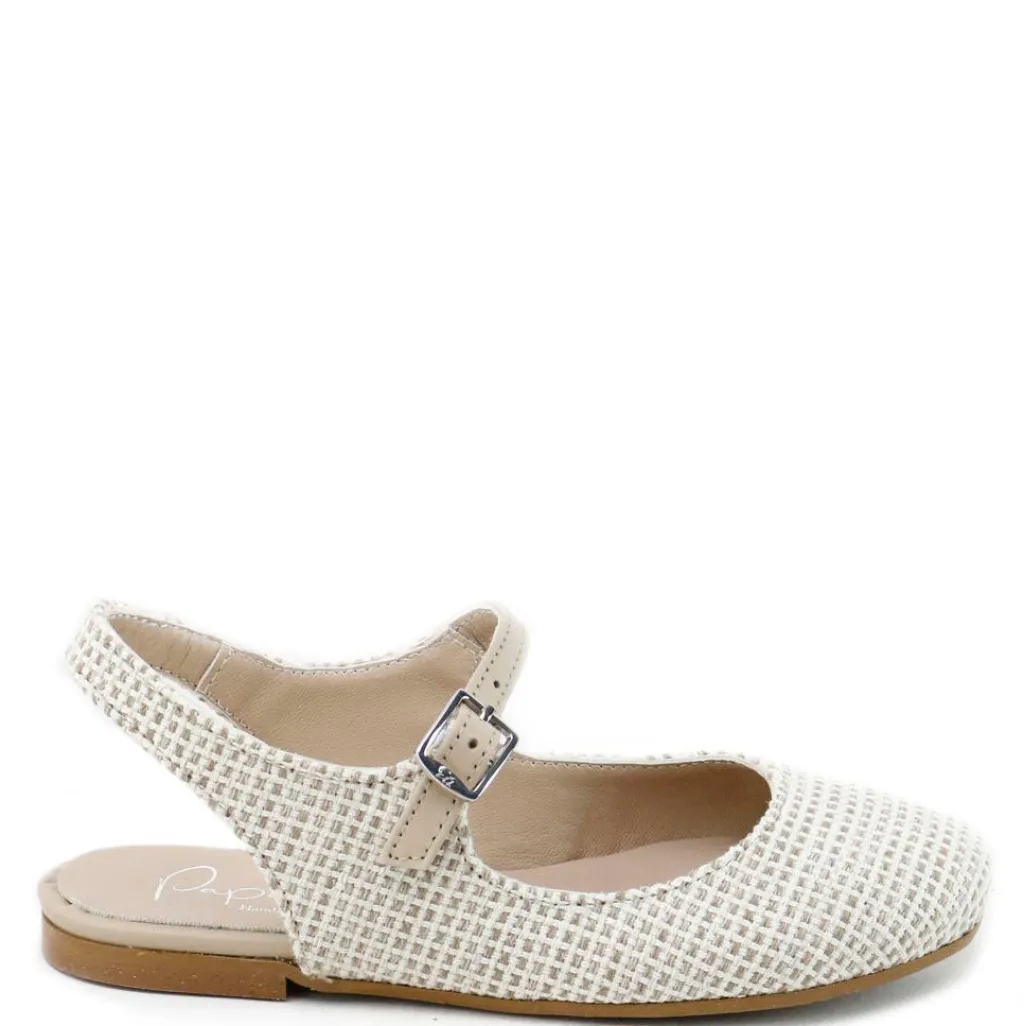 Papanatas Taupe Weave Linen Strap Shoe Online