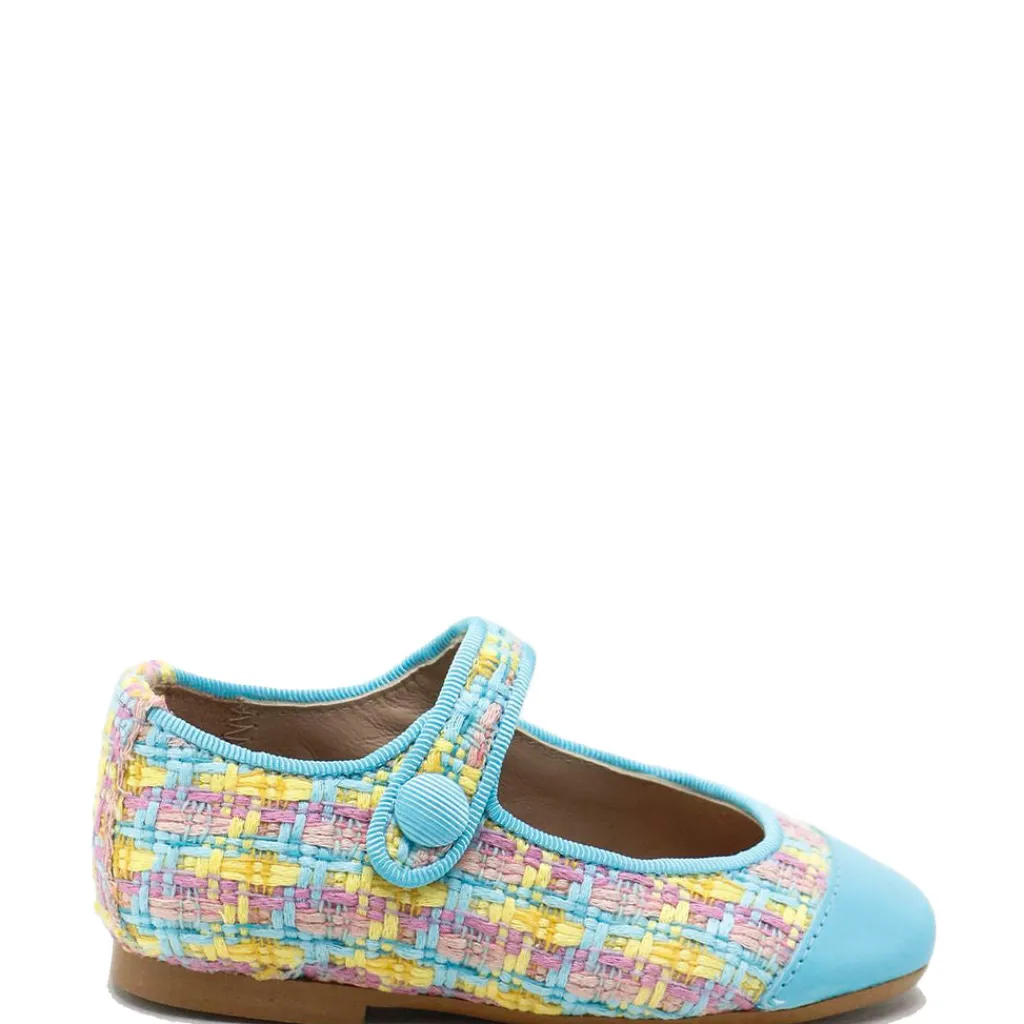 Papanatas Turquoise Chanel Tweed Captoe Mary Jane Sale