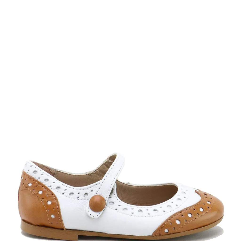 Papanatas White and Brown Wingtip Mary Jane Sale