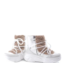 Papanatas White and Camel Sneaker Bootie Clearance