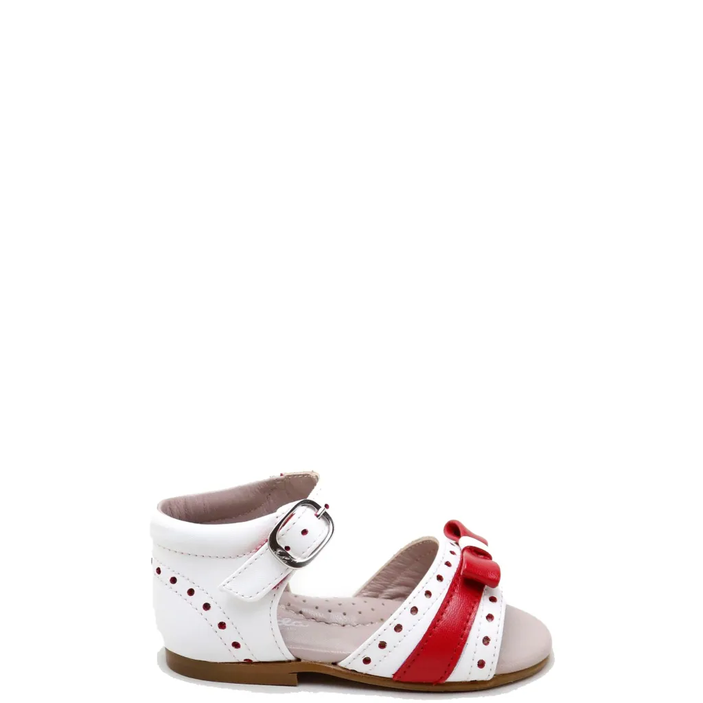 Papanatas White and Red Bow Baby Sandal Outlet