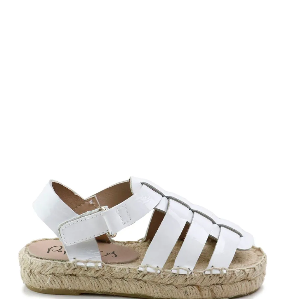Papanatas White Patent Espadrille Sandal Hot