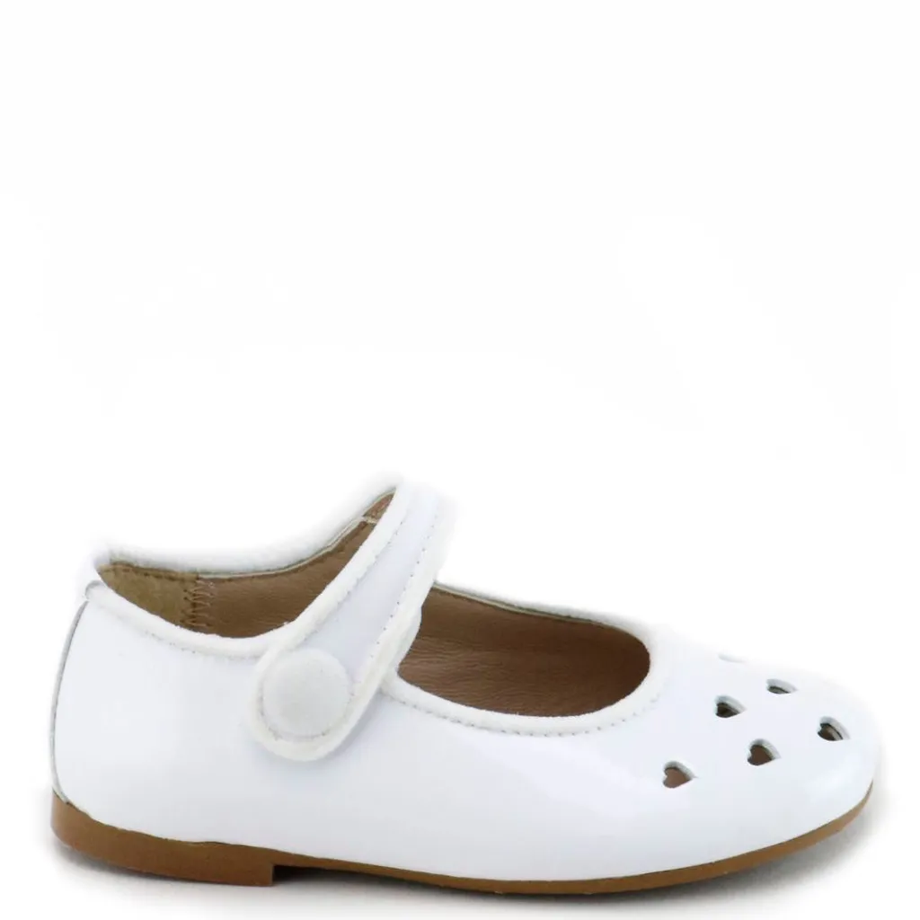 Papanatas White Patent Heart Mary Jane Best