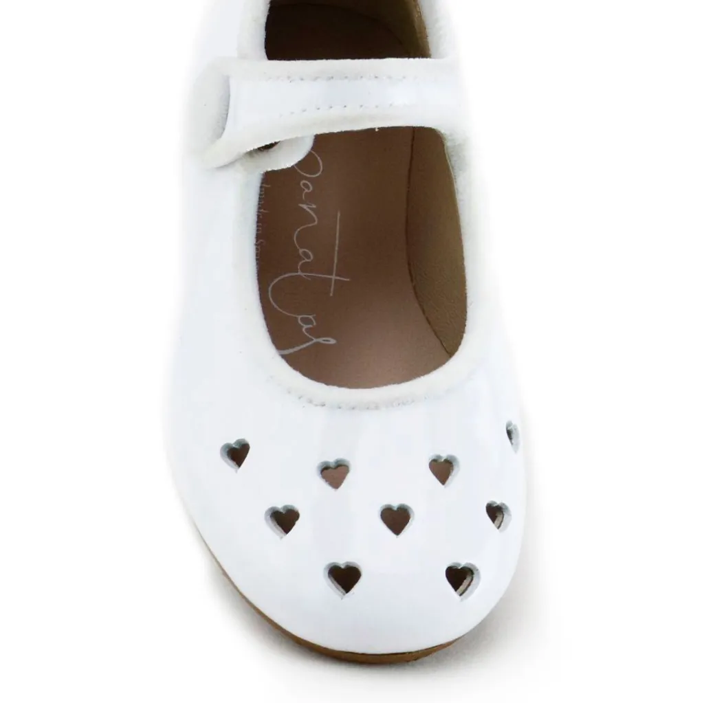 Papanatas White Patent Heart Mary Jane Best