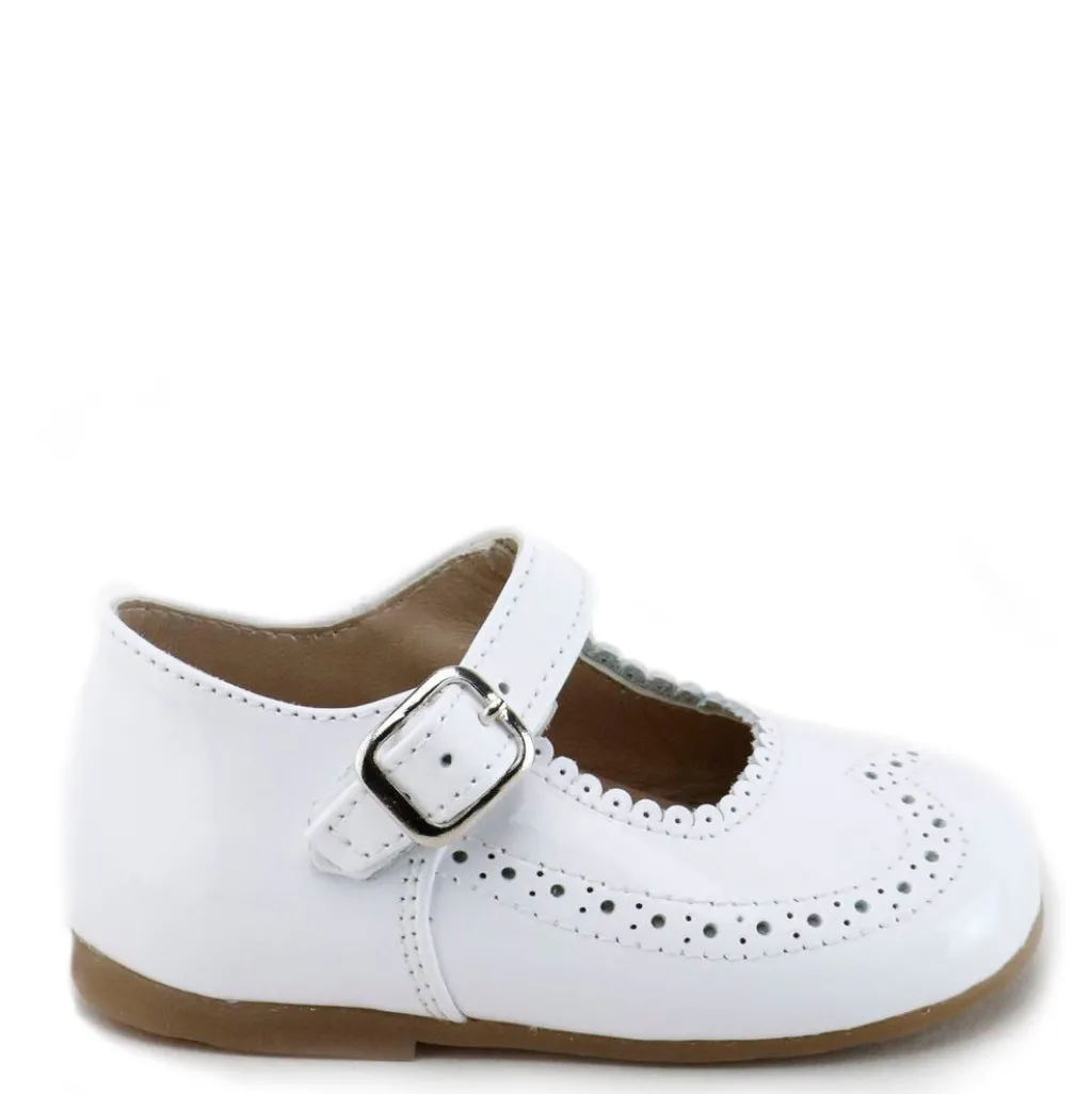Papanatas White Patent Scalloped Baby Shoe Outlet