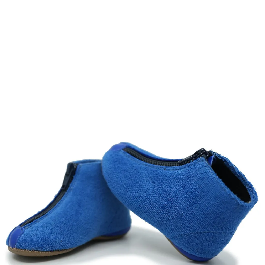 PèPè Pepe Blue Terry Zipper Baby Bootie Hot