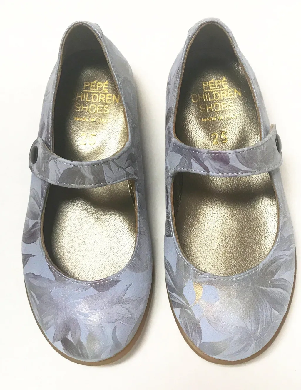PèPè Pepe Blue/Silver Floral Mary Jane Discount
