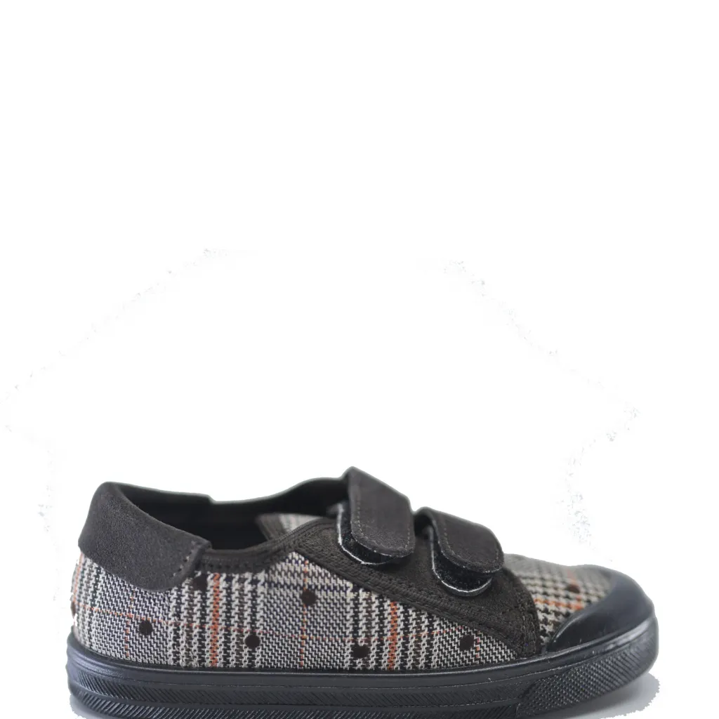 PèPè Pepe Brown Plaid Velcro Sneaker New