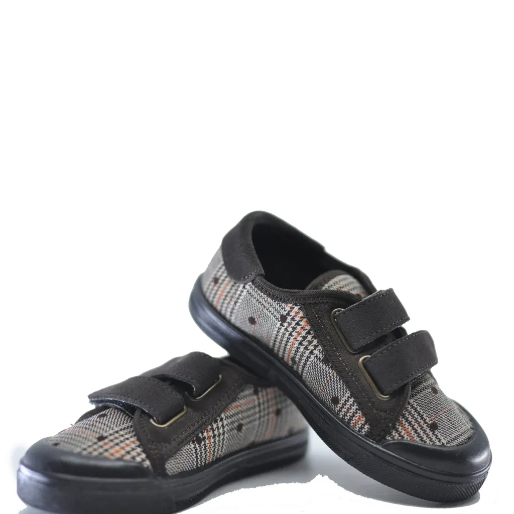 PèPè Pepe Brown Plaid Velcro Sneaker New