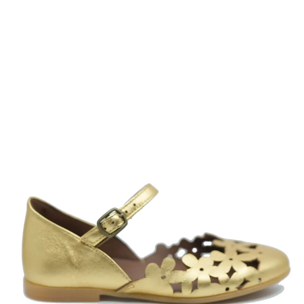 PèPè Pepe Gold Floral Cutout Mary Jane Sale