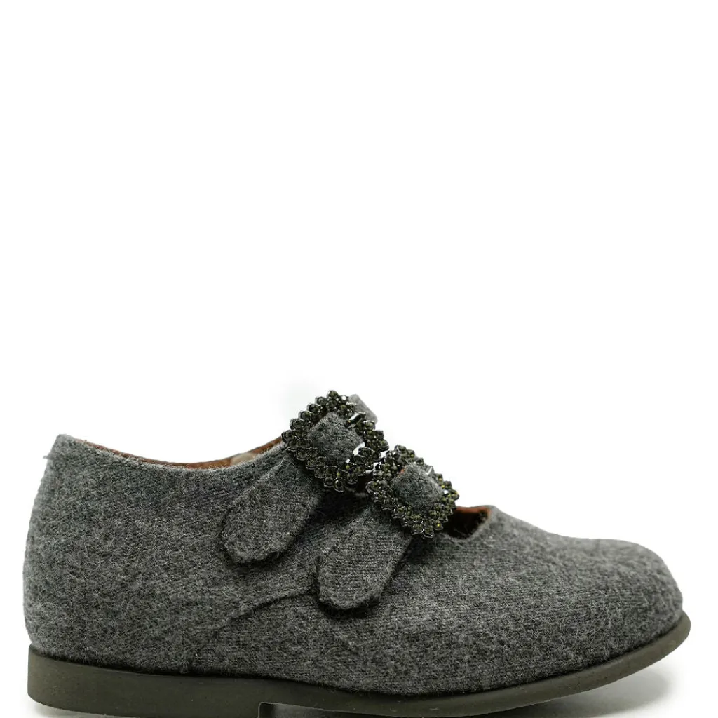 PèPè Pepe Gray Wool Double Strap Mary Jane Sale