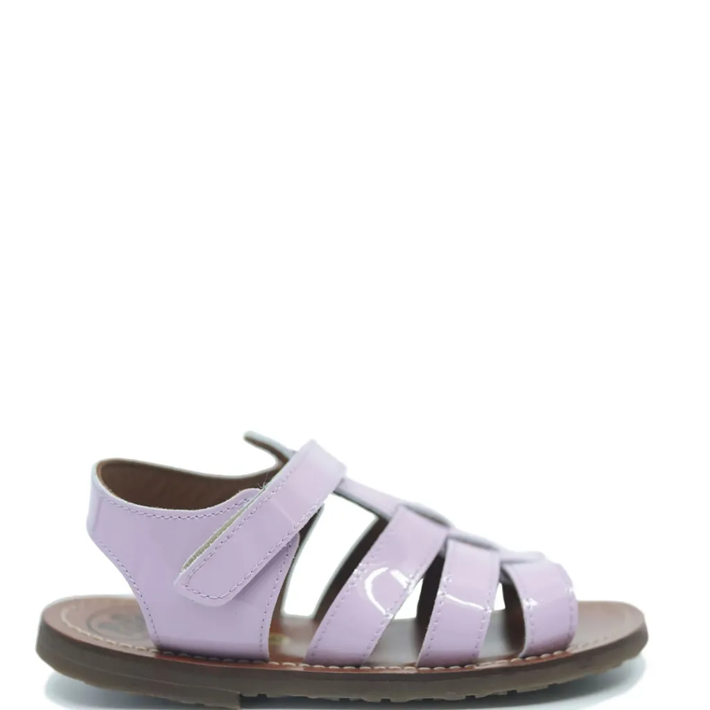 PèPè Pepe Lilac Patent Gladiator Velcro Sandal Discount