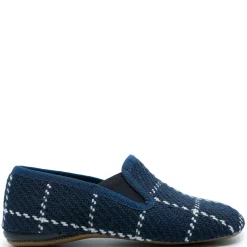 PèPè Pepe Navy Plaid Slipper Loafer Hot