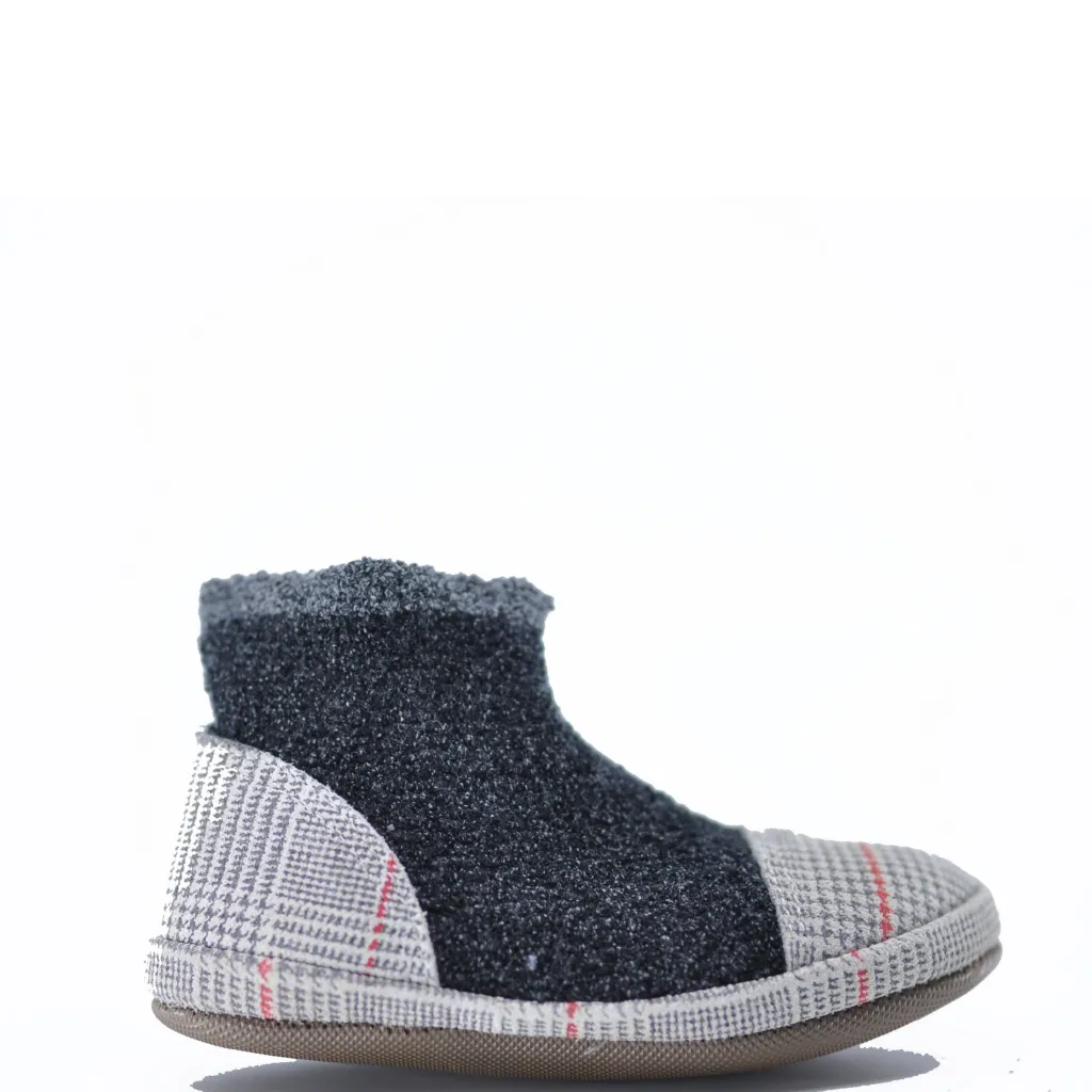 PèPè Pepe Plaid Gray Elastic Slipper Bootie Discount