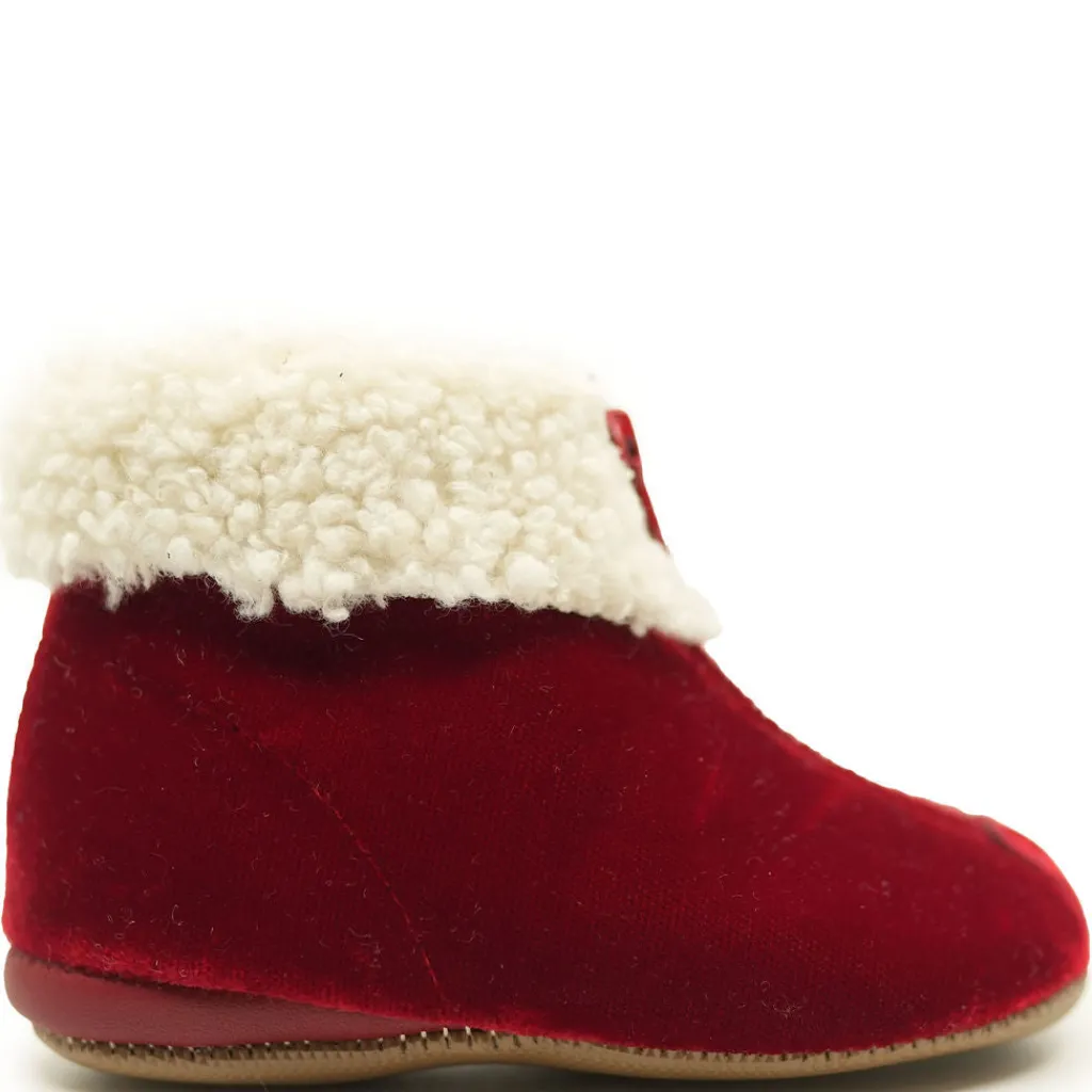 PèPè Pepe Red Velvet Shearling Baby Bootie Discount