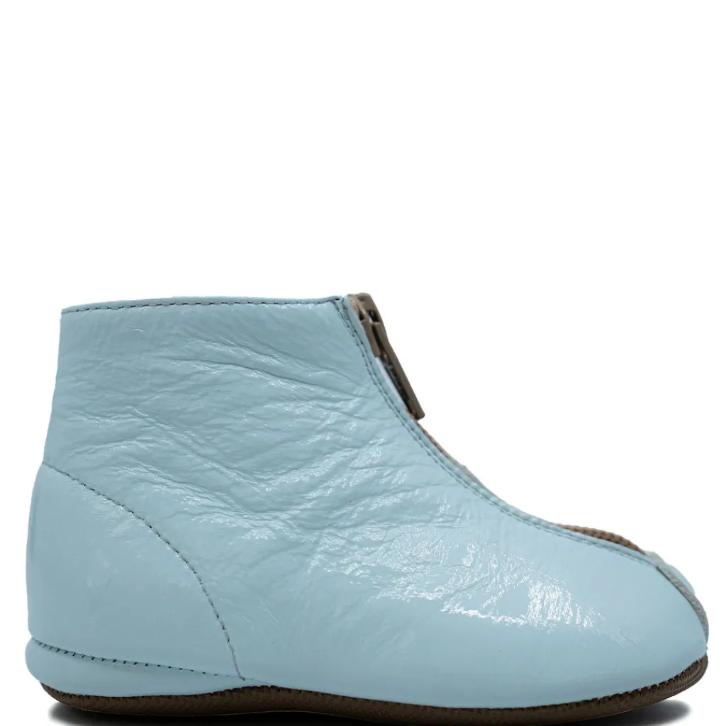 PèPè Pepe Sky Blue Patent Zipper Baby Bootie Clearance