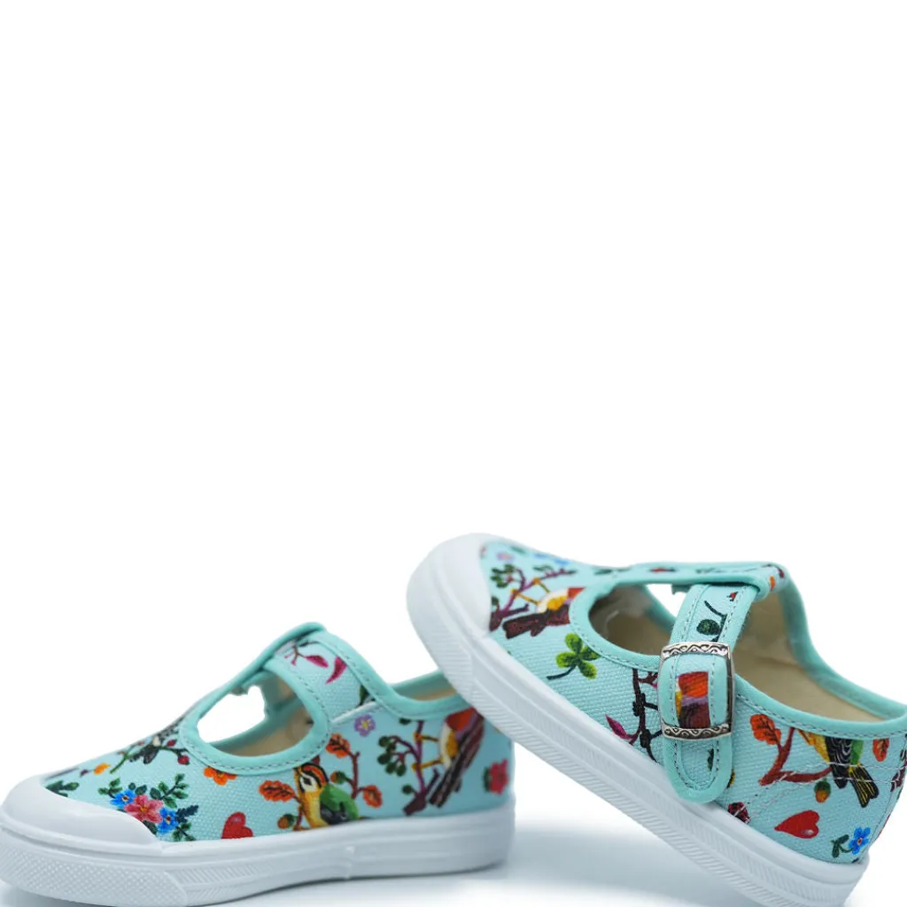 PèPè Pepe Turquoise Birds T Strap Sneaker Best