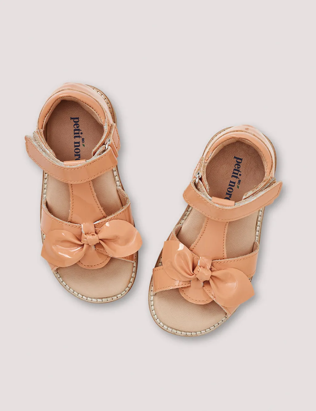 Petit Nord Apricot Patent Bow Sandal Hot