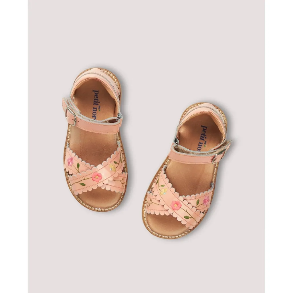 Petit Nord Blush Patent Scalloped Embroidered Sandal Sale