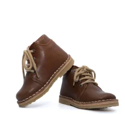Petit Nord Chocolate Leather Baby Bootie Clearance