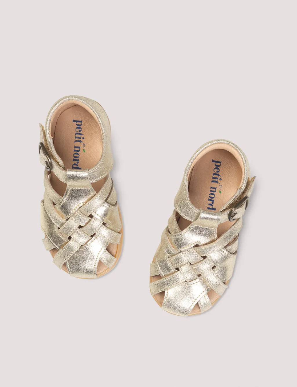 Petit Nord Gold Closed Toe Baby Sandal Outlet