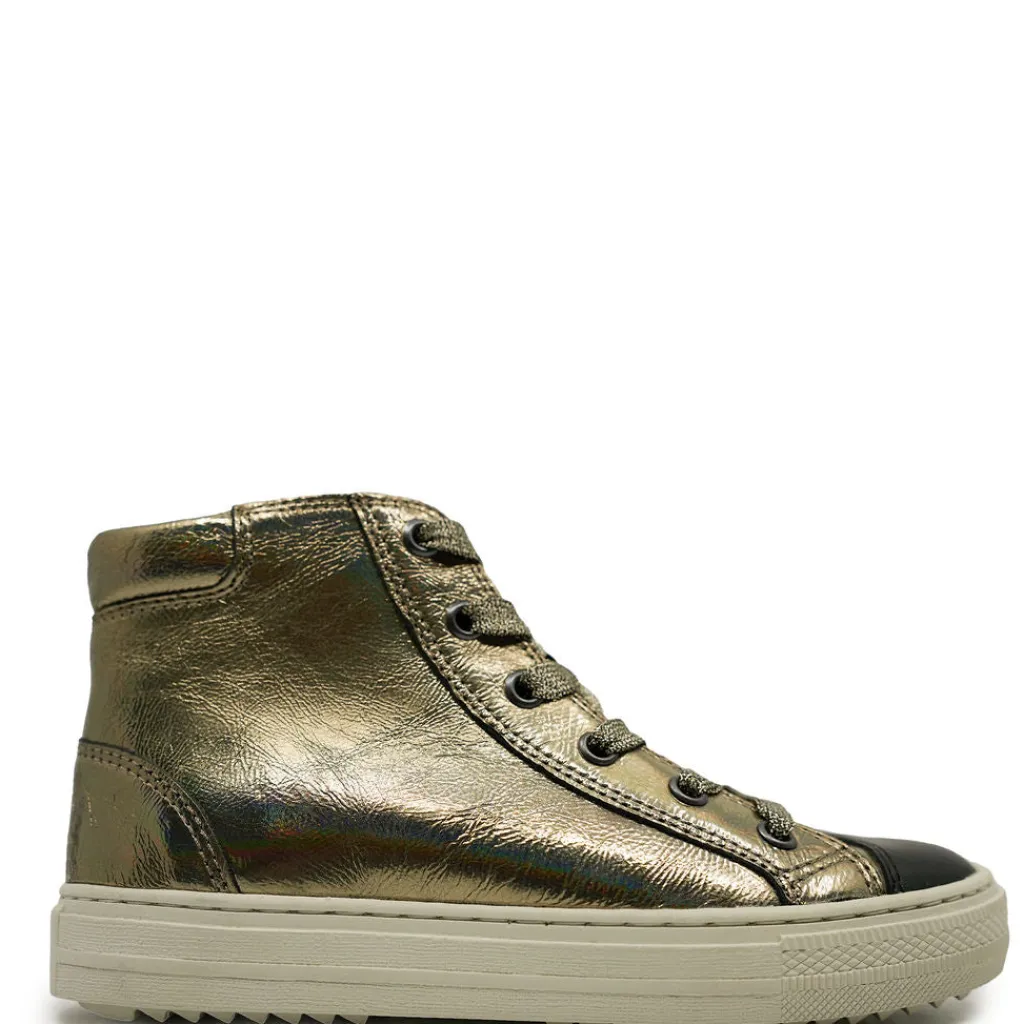 Pom D'Api Bronze Hi Top Zipper Sneaker Fashion