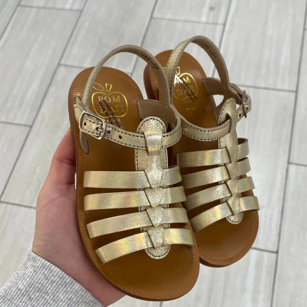 Pom D'Api Gold Iridescent Sandal Outlet