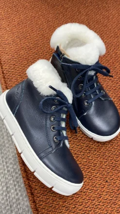 Pom D'Api Navy Fur Mid Top Sneaker Best