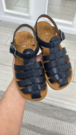 Pom D'Api Navy Leather Gladiator Sandal Hot