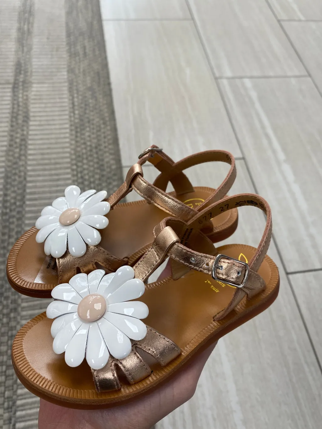 Pom D'Api Rose Gold Flower Sandel Sale