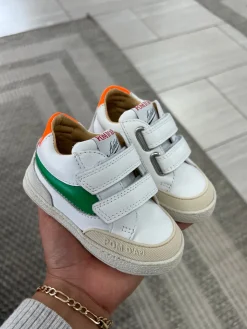 Pom D'Api White and Green Baby Sneaker Online