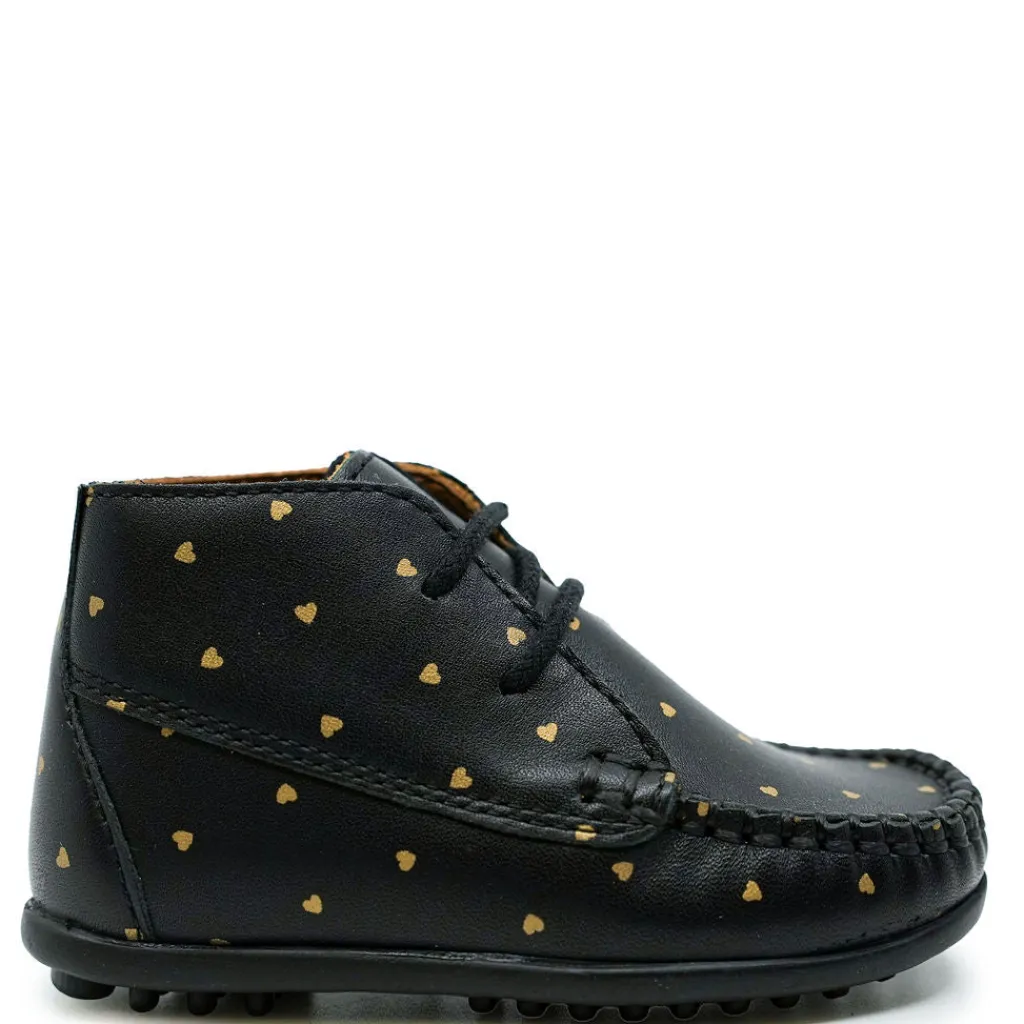 Porte Black and Gold Heart Baby Bootie Clearance