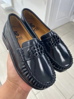 Porte Black Shine Buckle Loafer Sale