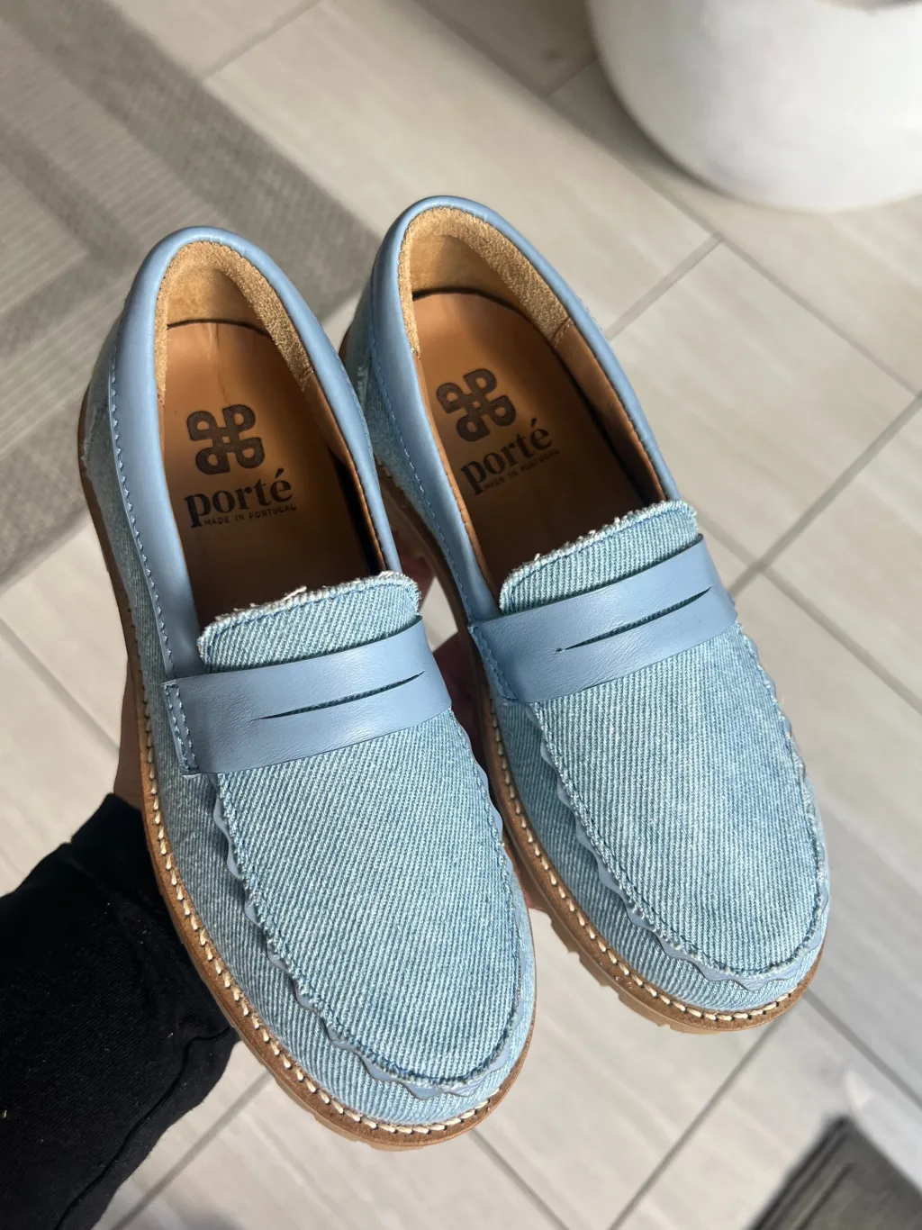 Porte Chunky Denim Scalloped Loafer Sale