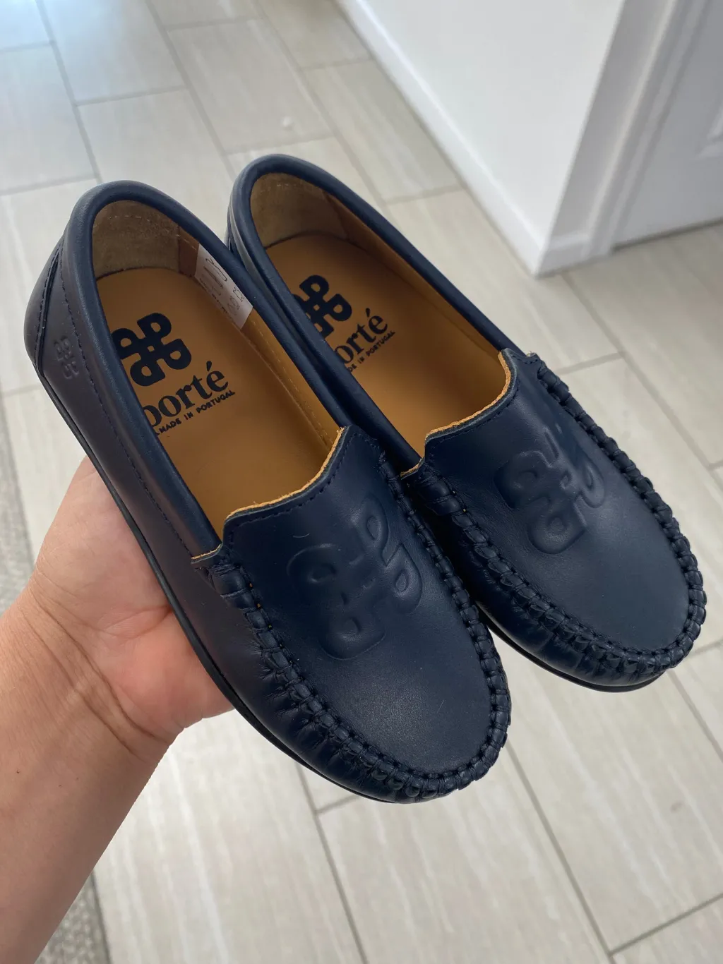 Porte Navy Embossed Loafer New