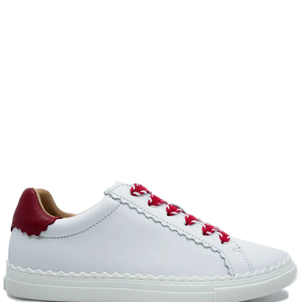 Porte White and Red Scalloped Sneaker Hot