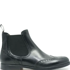 Rondinella Black Wingtip Elastic Slip On Bootie Fashion