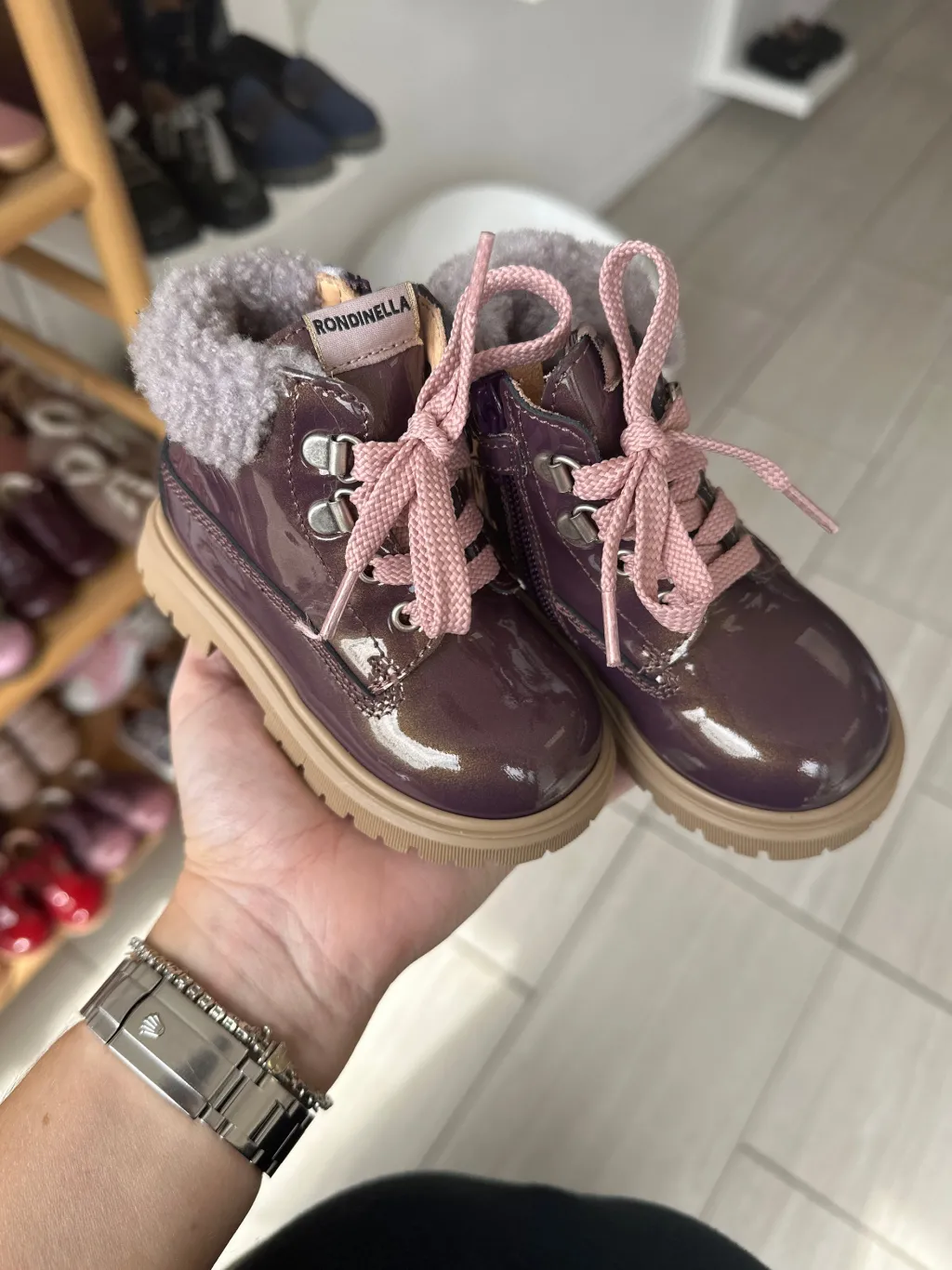 Rondinella Lavender Fur Baby Bootie Clearance