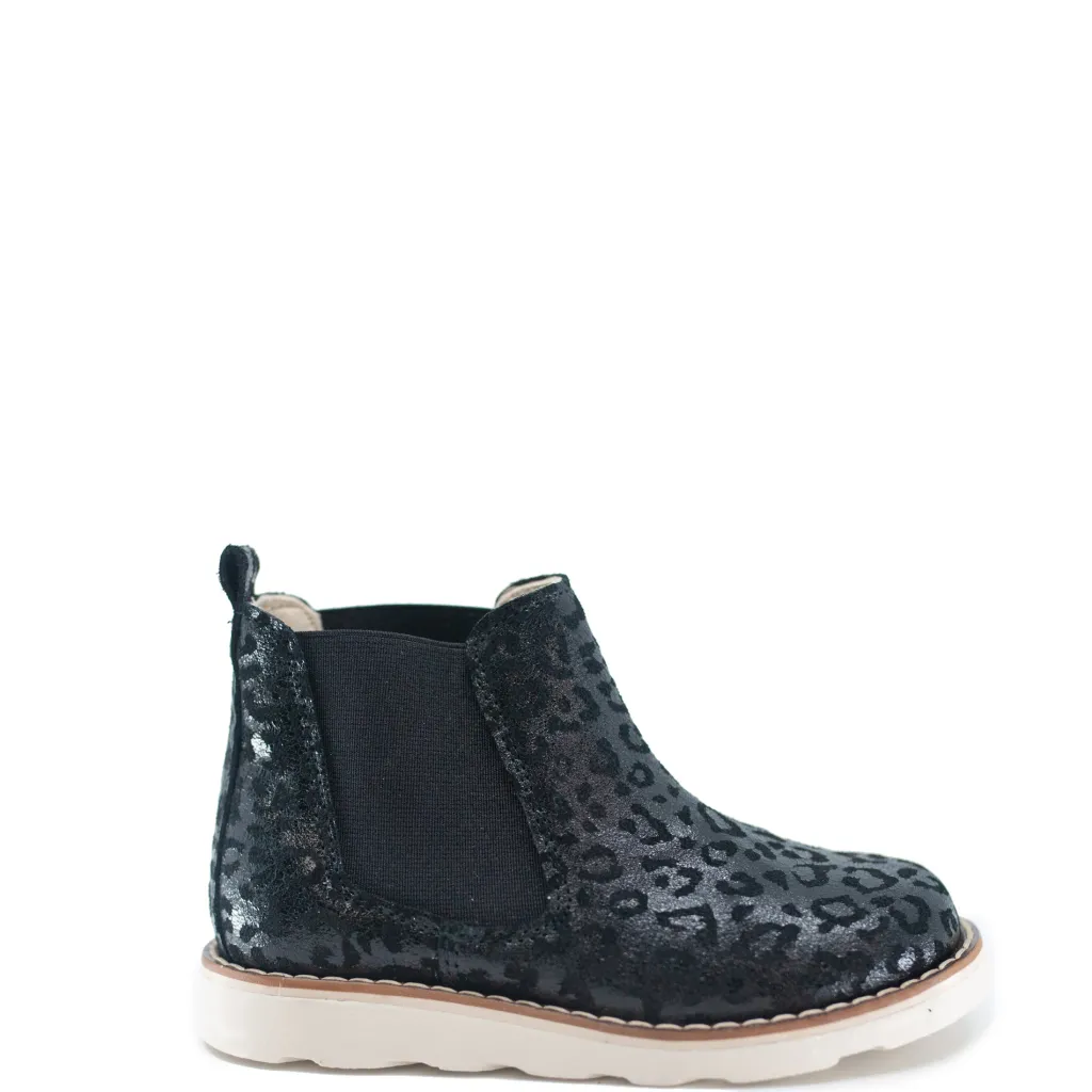 Sonatina Black Leopard Elastic Bootie Sale